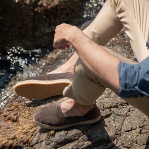 Velasca Men's Suede Leather Espadrille Loafer Dark Brown 44